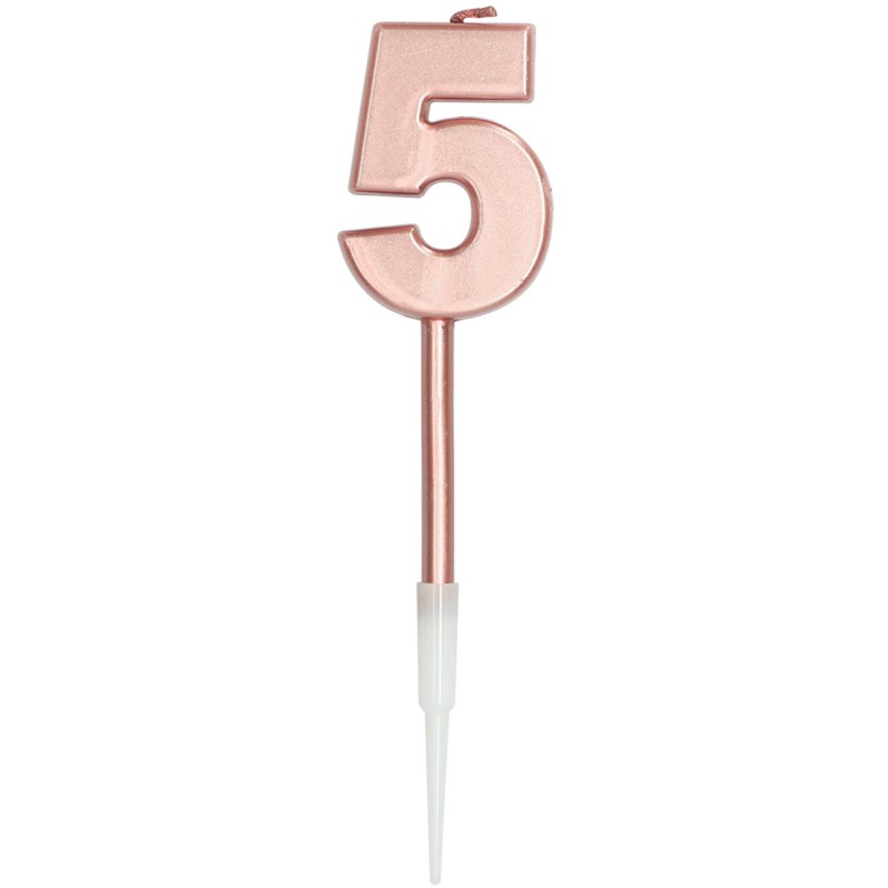 BOUGIE CHIFFRE 5 ROSE GOLD 