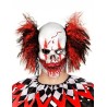 MASQUE LATEX CLOWN ROUGE SANGLANT CHEVEUX ROUGE ET NOIR