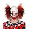 MASQUE LATEX CLOWN ROUGE SANGLANT CHEVEUX ROUGE ET NOIR