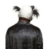 MASQUE LATEX CLOWN SANGLANT NOIR ET BLANC CHEVEUX NOIR