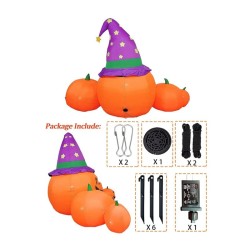 DECORATION HALLOWEEN CITROUILLES GONFLABLES LED 160 X 220 CM