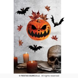 DECORATION HALLOWEEN MUR CITROUILLE 25 X 70 CM