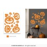 DECORATION HALLOWEEN PLANCHE AUTOCOLLANTS CITROUILLE PAILLETEE 30 X 40 CM