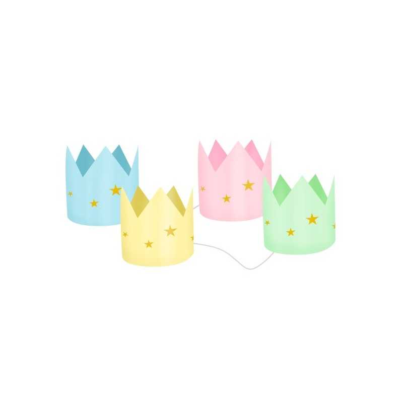 8 COURONNES ANNIVERSAIRE COULEUR PASTEL