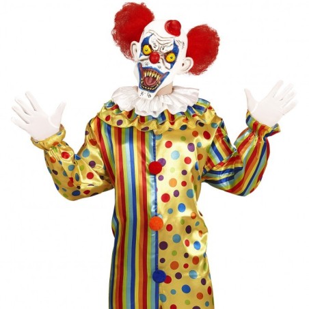 MASQUE LATEX CLOWN TUEUR HALLOWEEN PETIT CHAPEAU ROUGE CHEVEUX ROUGES