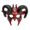 MASQUE COMMEDIA DELL'ARTE DIABLE ROUGE AVEC CORNES NOIRES