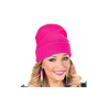 BONNET EN LAINE ROSE FUSHIA FLUO 