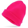 BONNET EN LAINE ROSE FUSHIA FLUO 