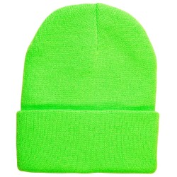 BONNET EN LAINE VERT FLUO 