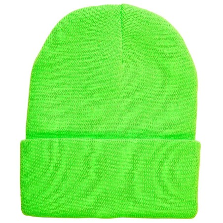 BONNET EN LAINE VERT FLUO 