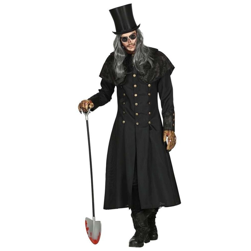 DEGUISEMENT MANTEAU FOSSOYEUR OU CROQUE MORT AVEC ETOLE FOURRURE  TAILLE M-L DEGUISEMENT MANTEAU FOSSOYEUR OU CROQUE MORT AVEC ETOLE FOURRURE  TAILLE M-L