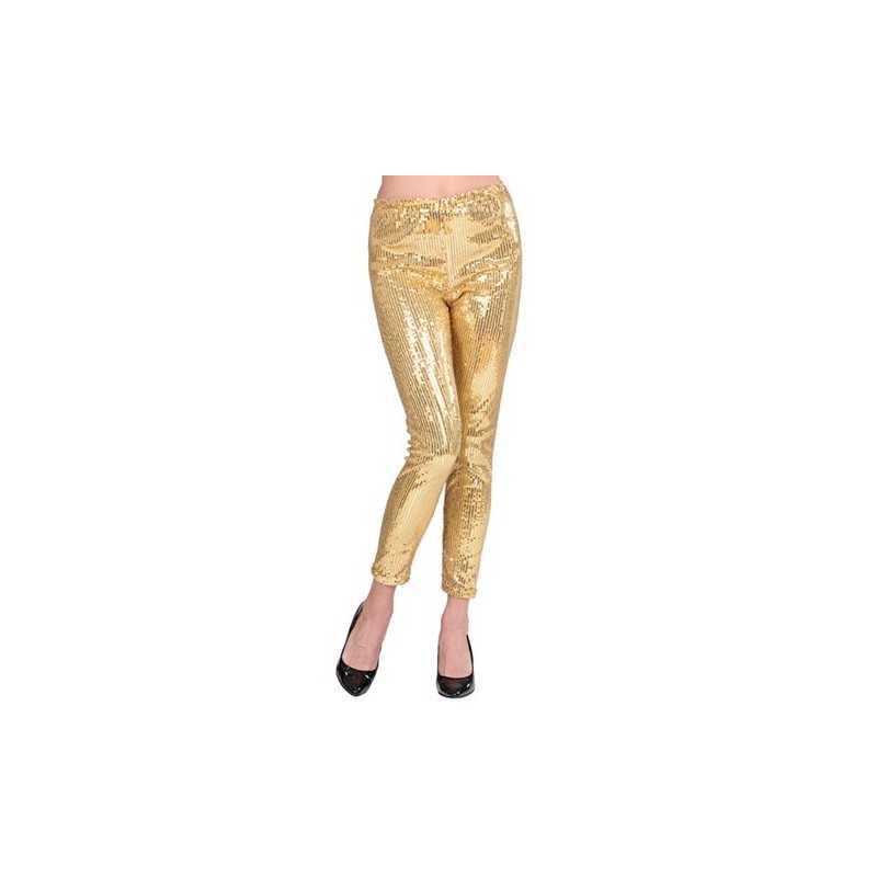 LEGGINGS PAILLETTES OU SEQUINS OR TAILLE L