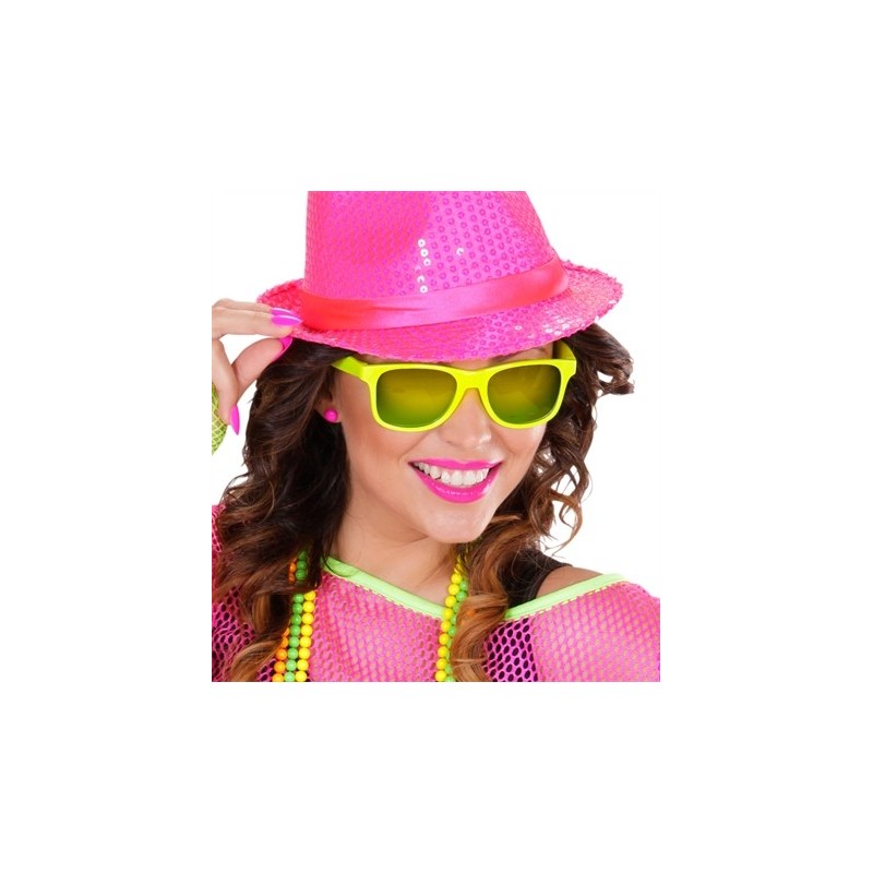 LUNETTES CARRE JAUNE FLUO  LUNETTES CARRE JAUNE FLUO