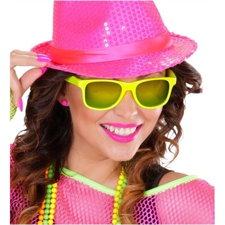 LUNETTES CARRE JAUNE FLUO 