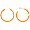 PAIRE DE BOUCLES D'OREILLES ANNEAUX CREOLES ORANGE FLUO