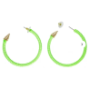 PAIRE DE BOUCLES D'OREILLES ANNEAUX VERT FLUO