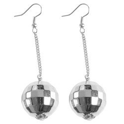 PAIRE DE BOUCLES D'OREILLES BOULES A FACETTES