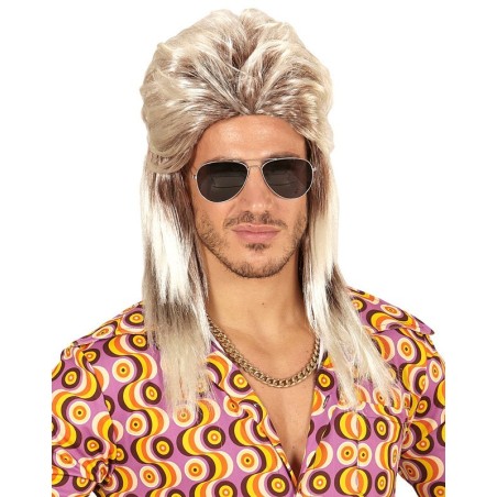 PERRUQUE MULLET BLONDE CENDREE 