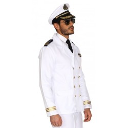 DEGUISEMENT VESTE DE CAPITAINE MARINE BLANCHE TAILLE S