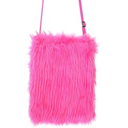 SAC A MAIN PELUCHE ROSE FLUO