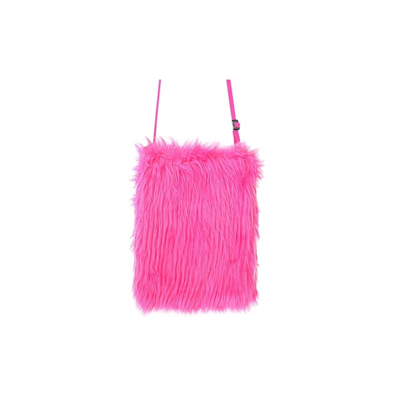 SAC A MAIN PELUCHE ROSE FLUO