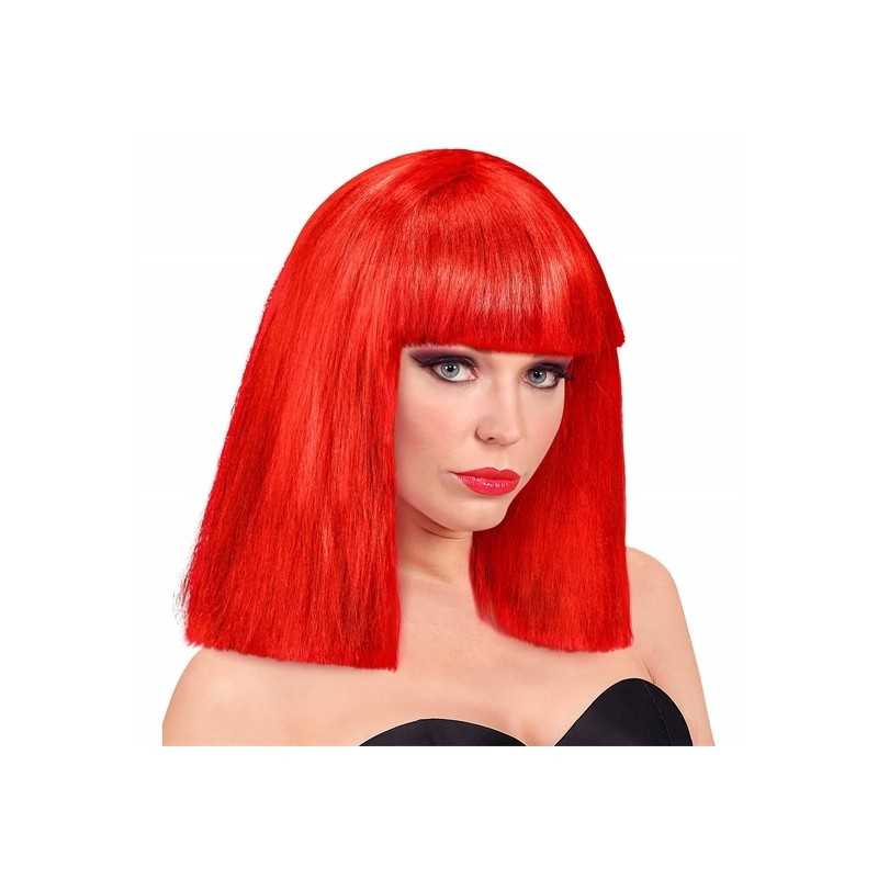 PERRUQUE CARRE AVEC FRANGE SHOWGIRL ROUGE