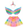 SET FEE LICORNE MULTICOLORE TUTU AILES ET SERRE TETE