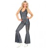 DEGUISEMENT FEMME COMBINAISON DISCO ARGENT - NOIR TAILLE S DEGUISEMENT FEMME COMBINAISON DISCO ARGENT - NOIR TAILLE S