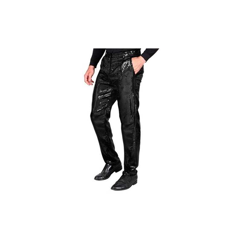 DEGUISEMENT PANTALON HOMME SEQUIN NOIR TAILLE L