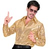 DEGUISEMENT CHEMISE HOMME SEQUIN OR  TAILLE S-M