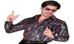 DEGUISEMENT CHEMISE HOMME SEQUIN MULTICOLORE TAILLE S-M