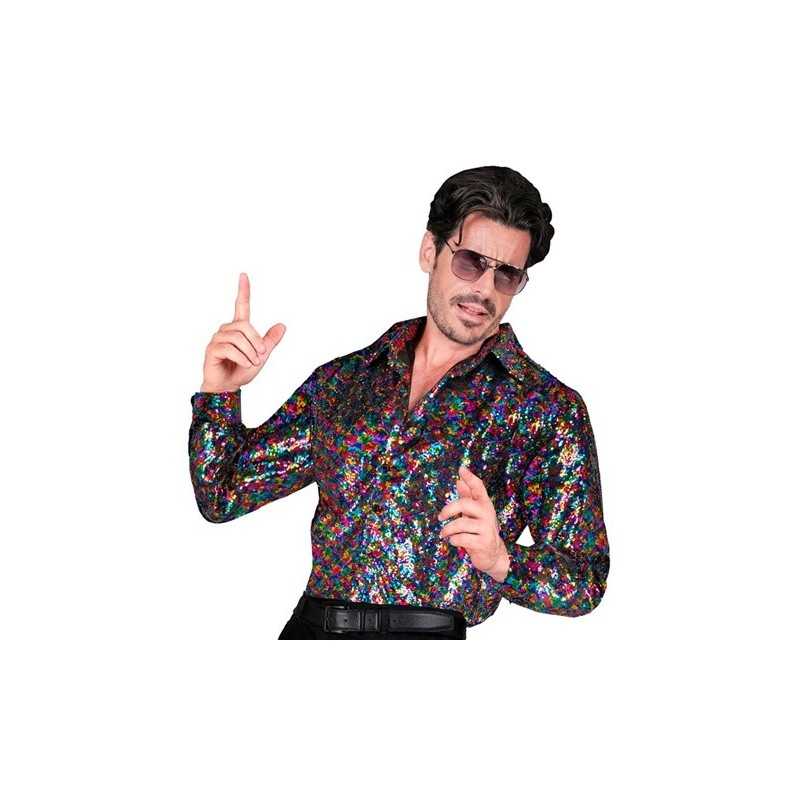 DEGUISEMENT CHEMISE HOMME SEQUIN MULTICOLORE TAILLE L-XL