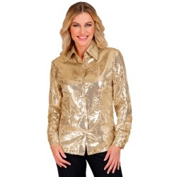 DEGUISEMENT CHEMISE FEMME SEQUIN OU PAILLETTE OR TAILLE XXL