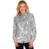 DEGUISEMENT CHEMISE FEMME SEQUIN OU PAILLETTE ARGENT TAILLE XXL