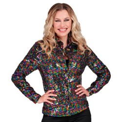 DEGUISEMENT CHEMISE FEMME SEQUIN MULTICOLORE TAILLE L-XL