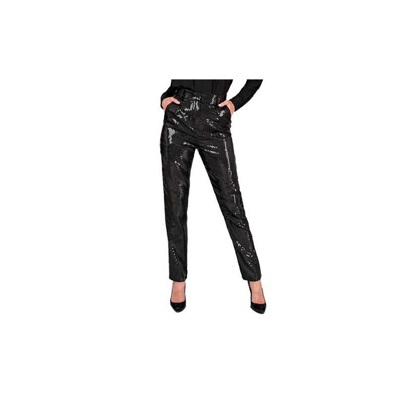 DEGUISEMENT PANTALON FEMME SEQUIN NOIR TAILLE M