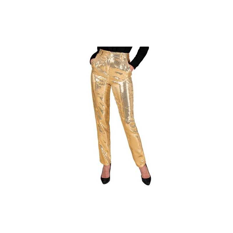 DEGUISEMENT PANTALON FEMME SEQUIN OR TAILLE S