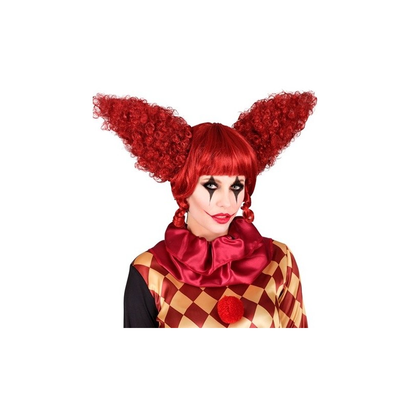 PERRUQUE CLOWN EFFRAYANT ROUGE 2 CHIGNONS PERRUQUE CLOWN EFFRAYANT ROUGE 2 CHIGNONS