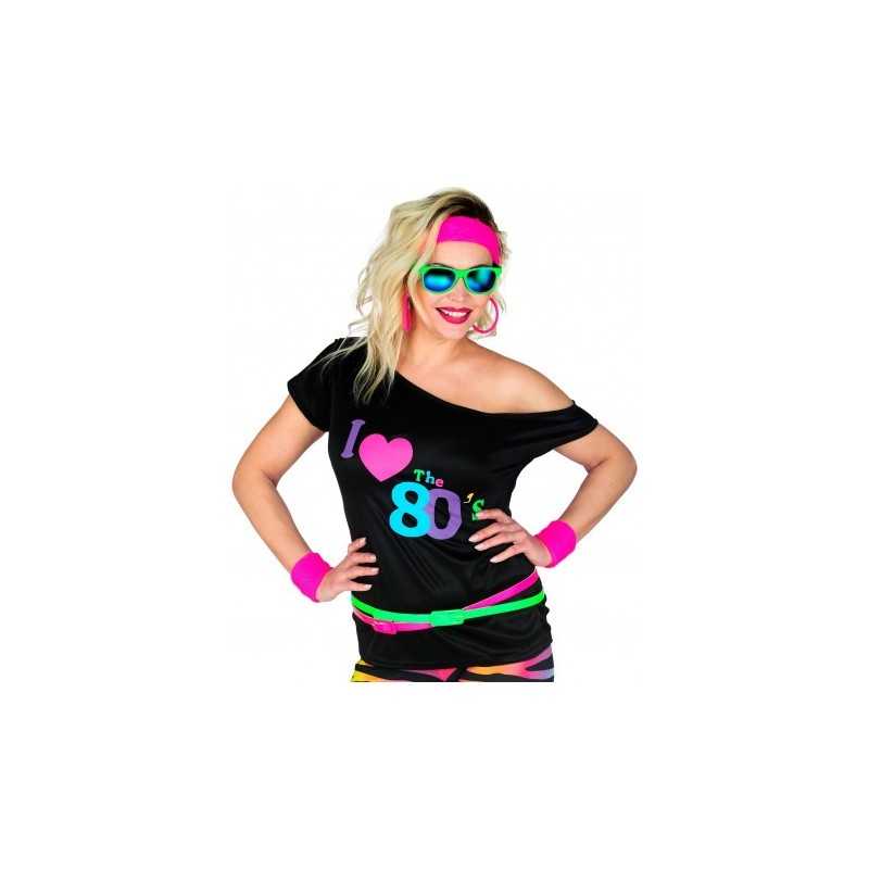 DEGUISEMENT T-SHIRT FEMME ANNEES 80'S TAILLE S/M