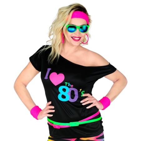 DEGUISEMENT T-SHIRT FEMME ANNEES 80'S TAILLE XXL