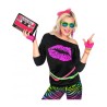 DEGUISEMENT T-SHIRT FEMME ANNEE 80'S BOUCHE FLUO TAILLE S-M