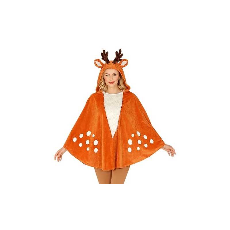 DEGUISEMENT CAPE PONCHO AVEC CAPUCHE RENNE 
