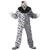 DEGUISEMENT HOMME CLOWN TUEUR NOIR ET BLANC COMBINAISON + MASQUE TAILLE M