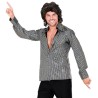 CHEMISE DISCO SILVER SQUARE ARGENT ET NOIR TAILLE S-M