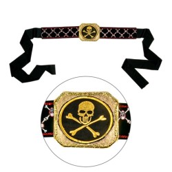 CEINTURE PIRATE EN TISSU TETE DE MORT