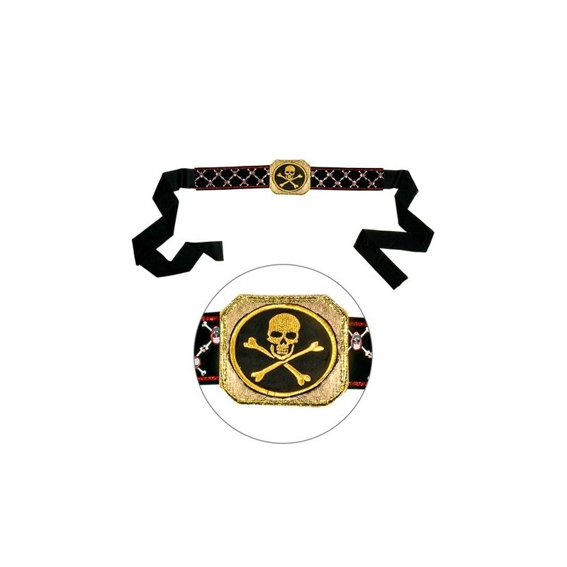 CEINTURE PIRATE EN TISSU TETE DE MORT CEINTURE PIRATE EN TISSU TETE DE MORT
