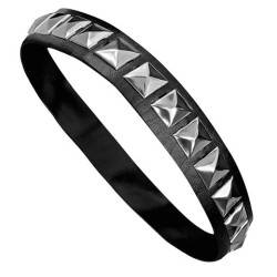 COLLIER RAS DE COU ROCK CLOUTE SIMILI CUIR