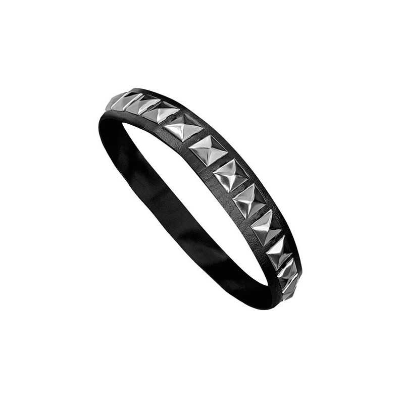 COLLIER RAS DE COU ROCK CLOUTE SIMILI CUIR