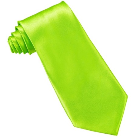 CRAVATE SATIN VERT FLUO