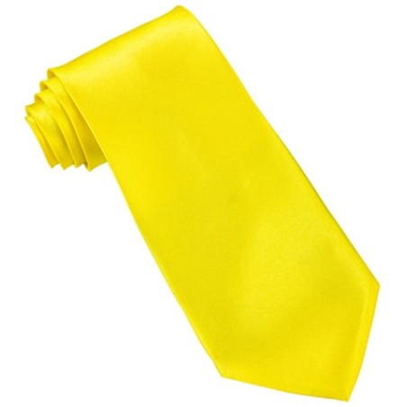 CRAVATE SATIN JAUNE FLUO